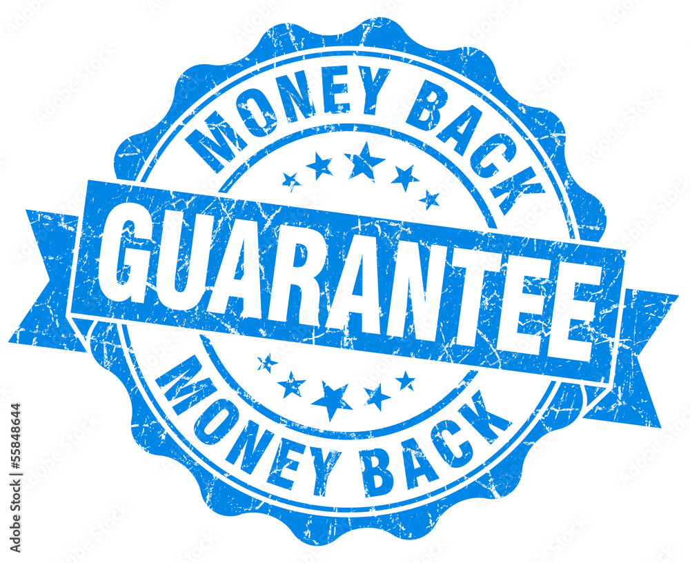 Obraz premium money back guarantee grunge blue seal