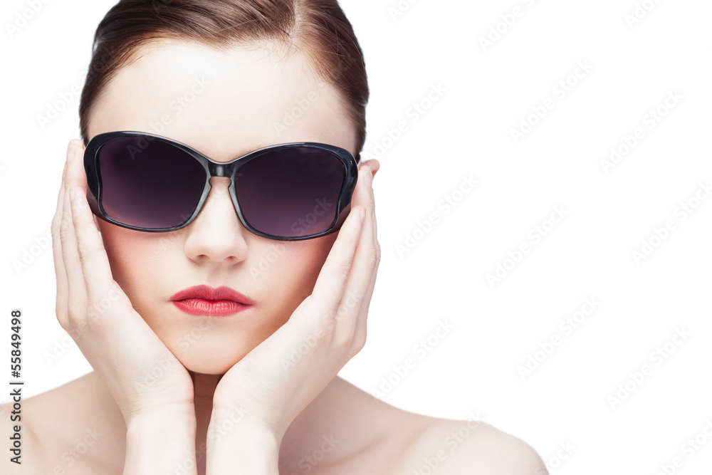 Glamorous young model wearing stylish sunglasses Glamorous young model wearing stylish sunglasses