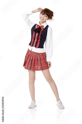 Cute school student girl