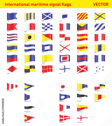 Set of international maritime signal flags