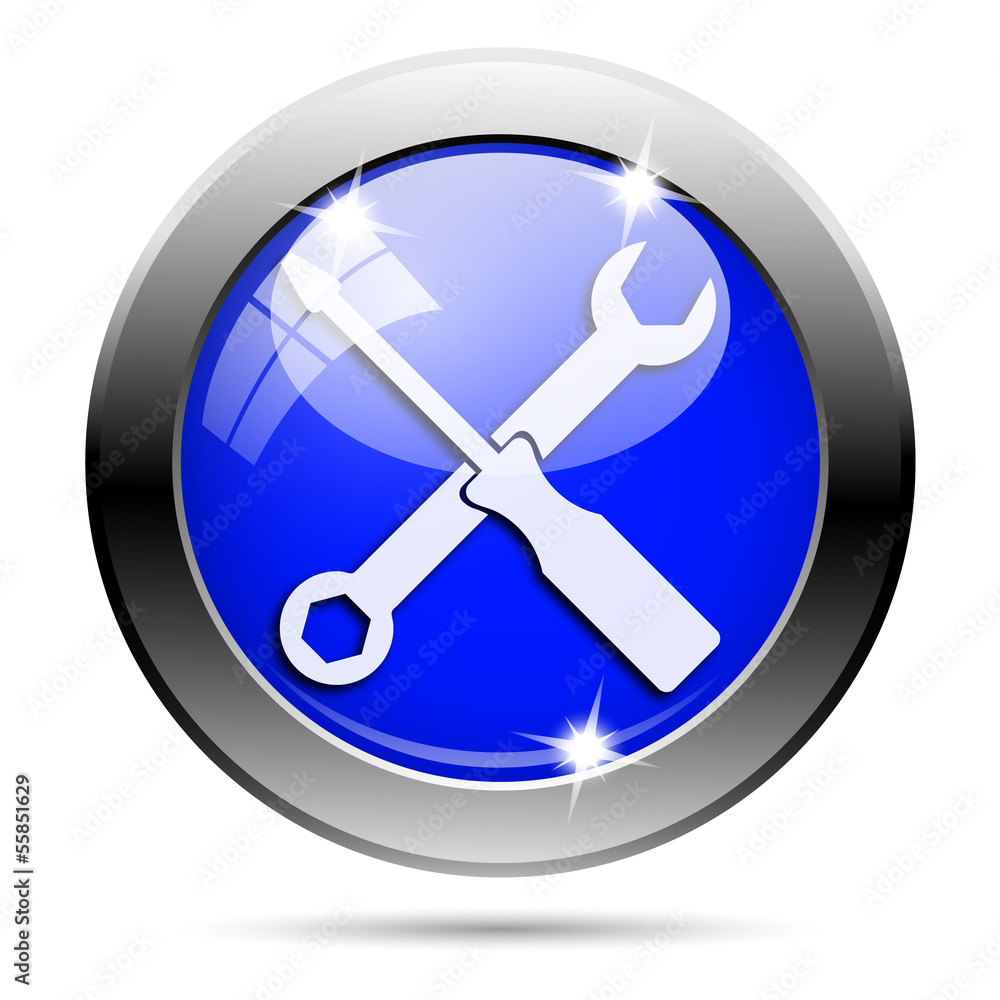 Metallic blue glossy icon