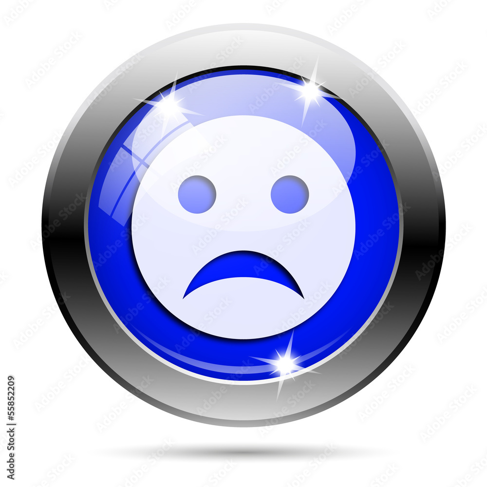 Fototapeta premium Metallic blue glossy icon