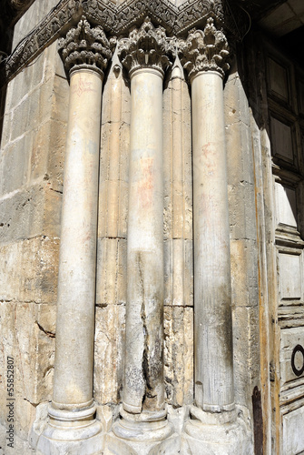 Holy Sepulchre Church columns, Jerusalem.