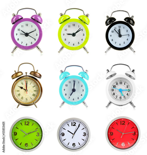 Collage of different clocks