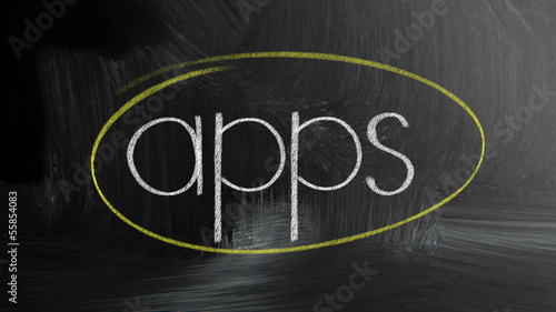 Apps Handwritten With White Chalk On A Blackboard