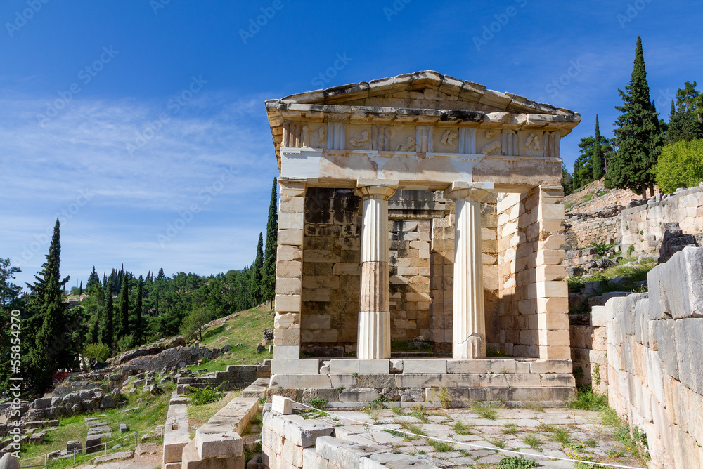 Athenian treasury, Delphi, Greece Athenian treasury, Delphi, Greece