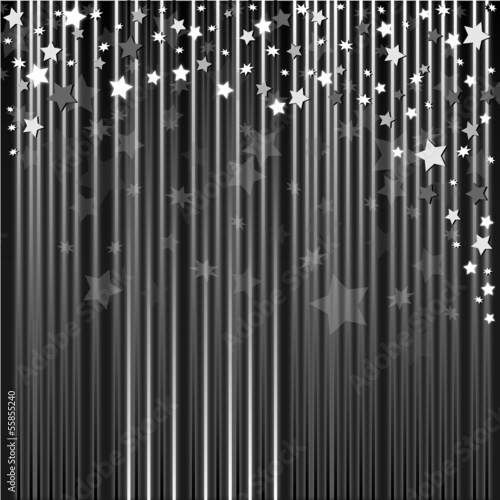 Silver abstract background with bright stars