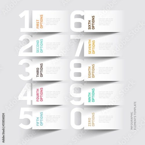 Abstract infographics number options template.