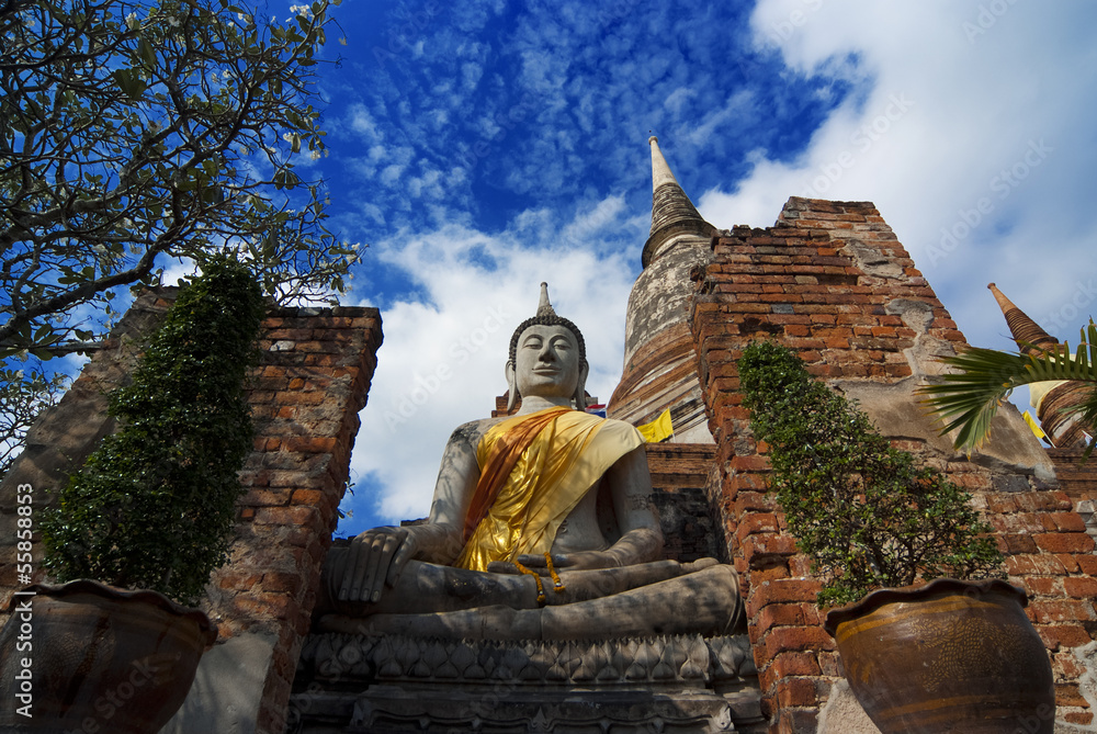 Obraz premium Wat Yai Chai Mongkol, Ayudhya