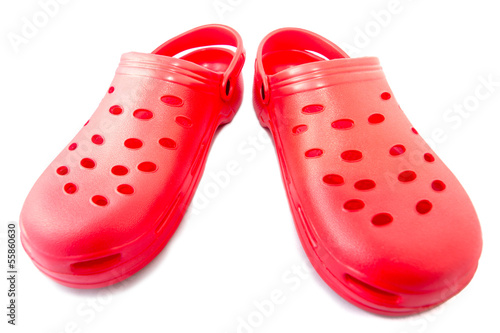 Red rubber shoes