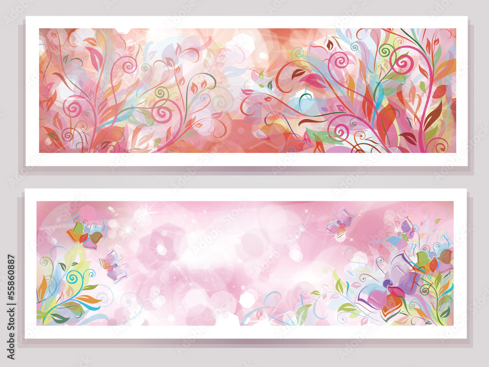 Vector floral banners.