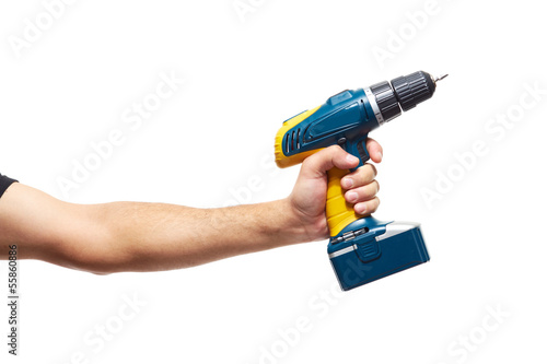 Hand with drill.