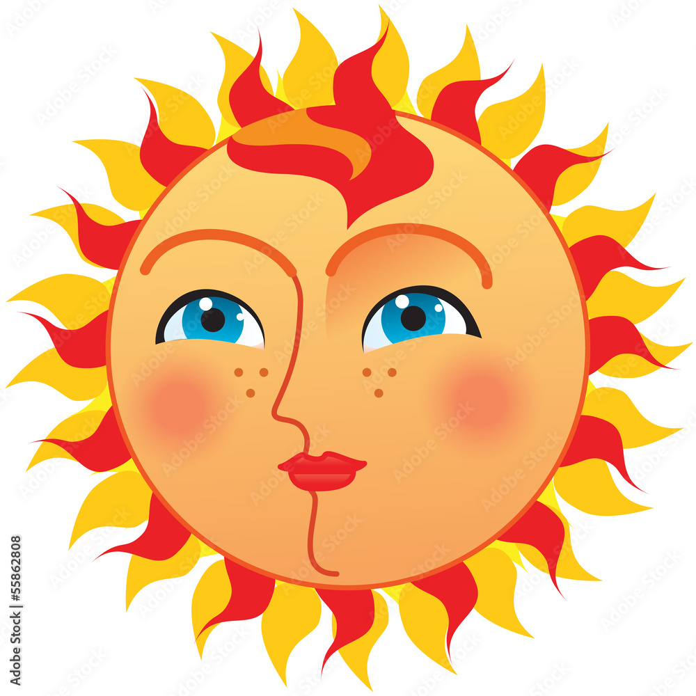 Sun - cartoon style (vector)