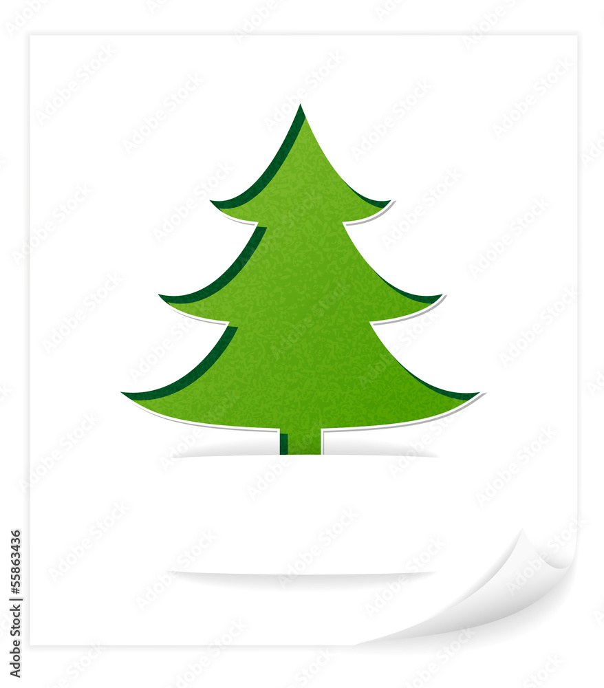 Christmas card with green tree Christmas card with green tree