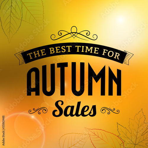autumn sale vintage vector typography poster