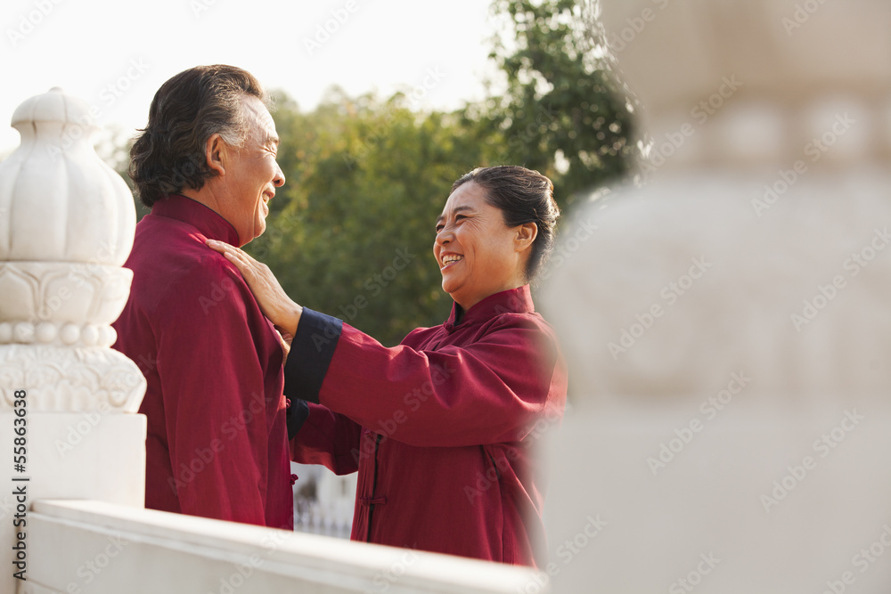 Naklejka premium Two senior Taijiquan practitioners in Beijing