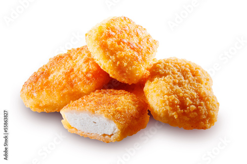 Nuggets isolated. With clipping path