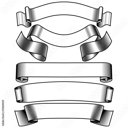 black and white banners set