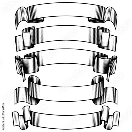 black and white banners set