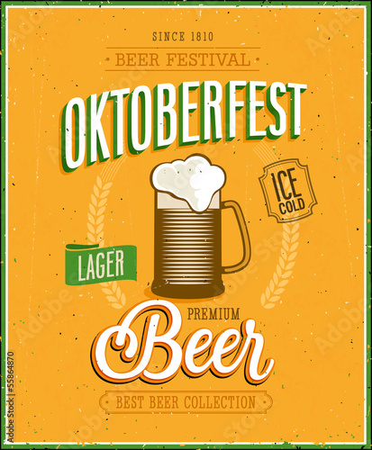 Vintage Beer Brewery Poster. Vector illustration.