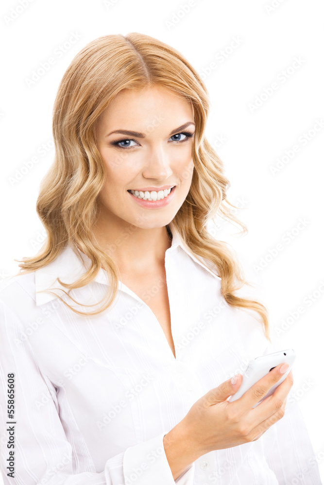 Portrait of young businesswoman with cellphone Portrait of young businesswoman with cellphone