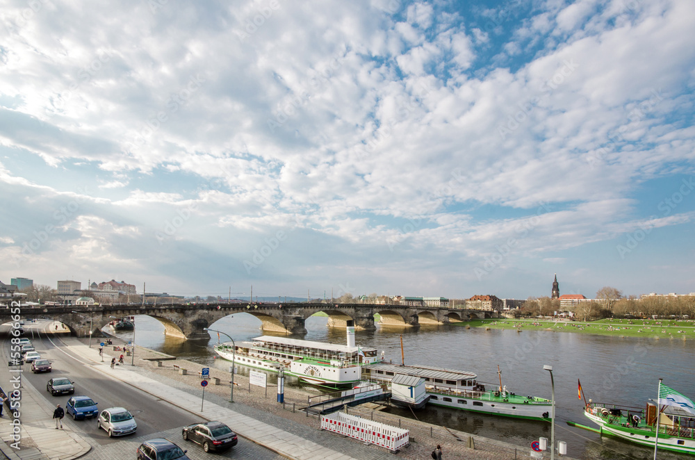 view of the river Elbe in Dresden