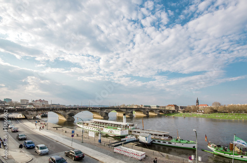 view of the river Elbe in Dresden © aqvamarine