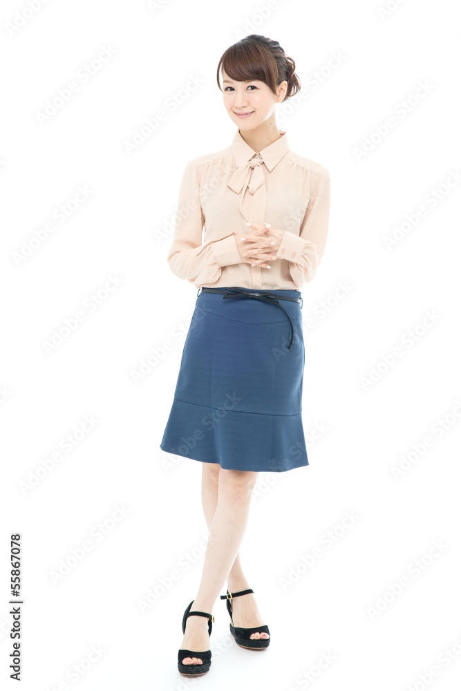 Beautiful asian business woman isolated on white background Beautiful asian business woman isolated on white background