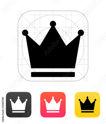 Crown King icons. Vector illustration.