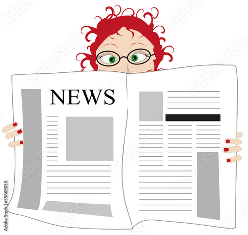 illustrazione di donna che legge le il giornale