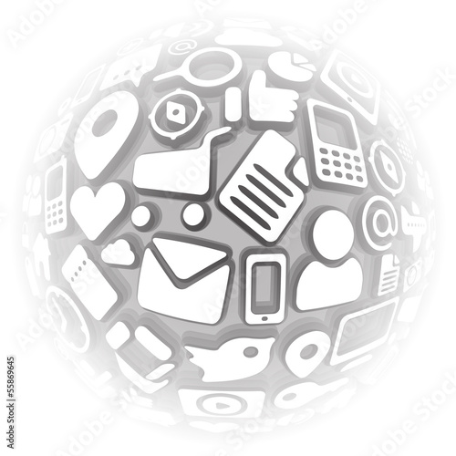 Internet Icon Planet grey