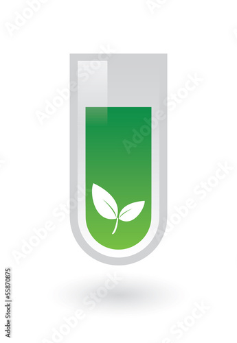 Chemical test tube with leaf icon