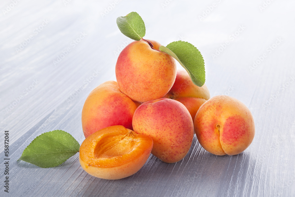 Delicious ripe apricots.