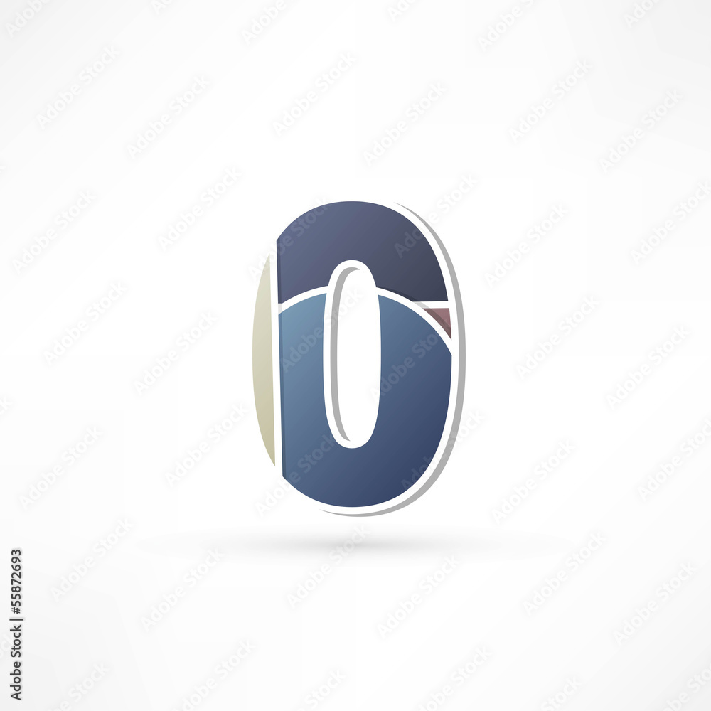 Abstract icon based on the number Abstract icon based on the number