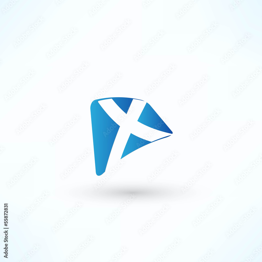 Abstract bubble icon based on the letter Abstract bubble icon based on the letter