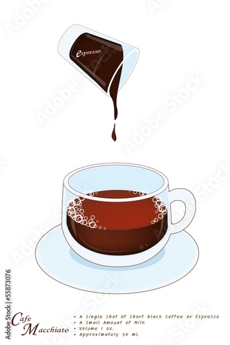 A Cup of Cafe Macchiato or Caffe Macchiato