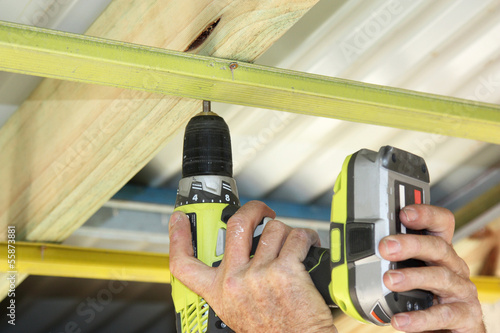 putting up ceiling battens photo