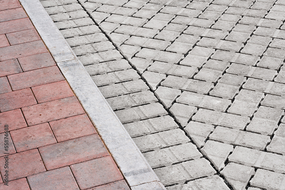 Fototapeta premium brick pavement and drive