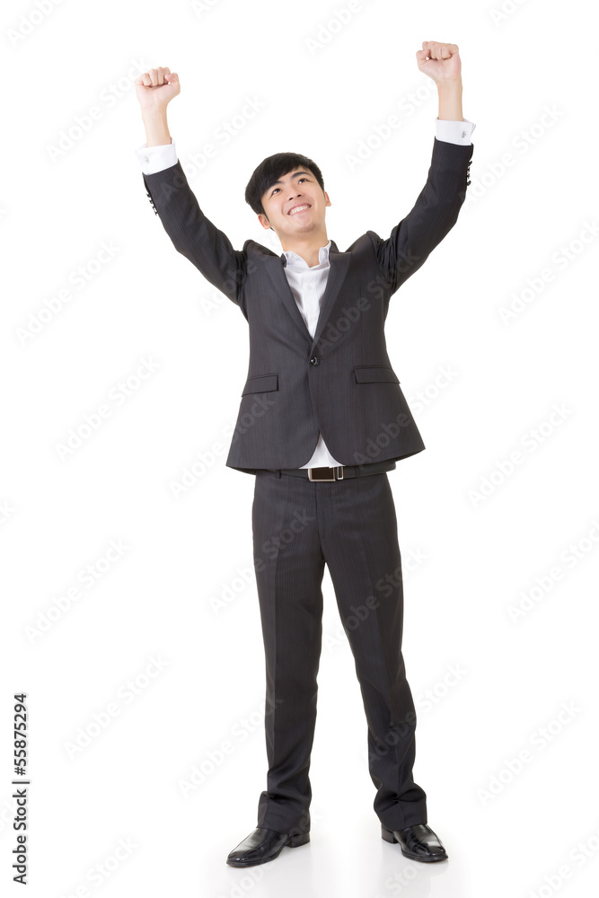 Cheerful and exciting business man Cheerful and exciting business man