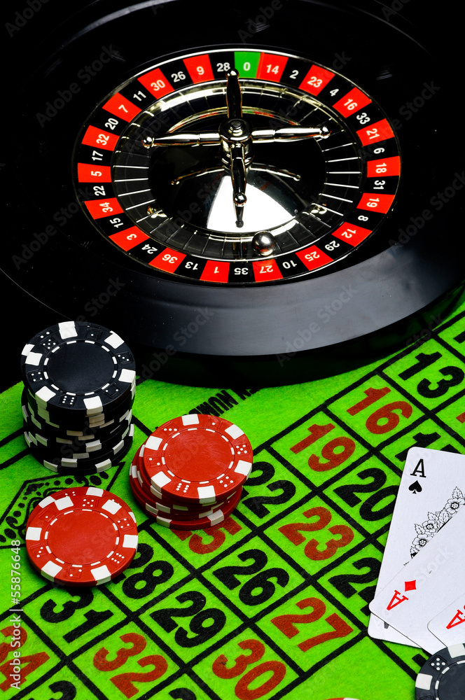 Dark roulette, casino theme with gambling stuff Dark roulette, casino theme with gambling stuff