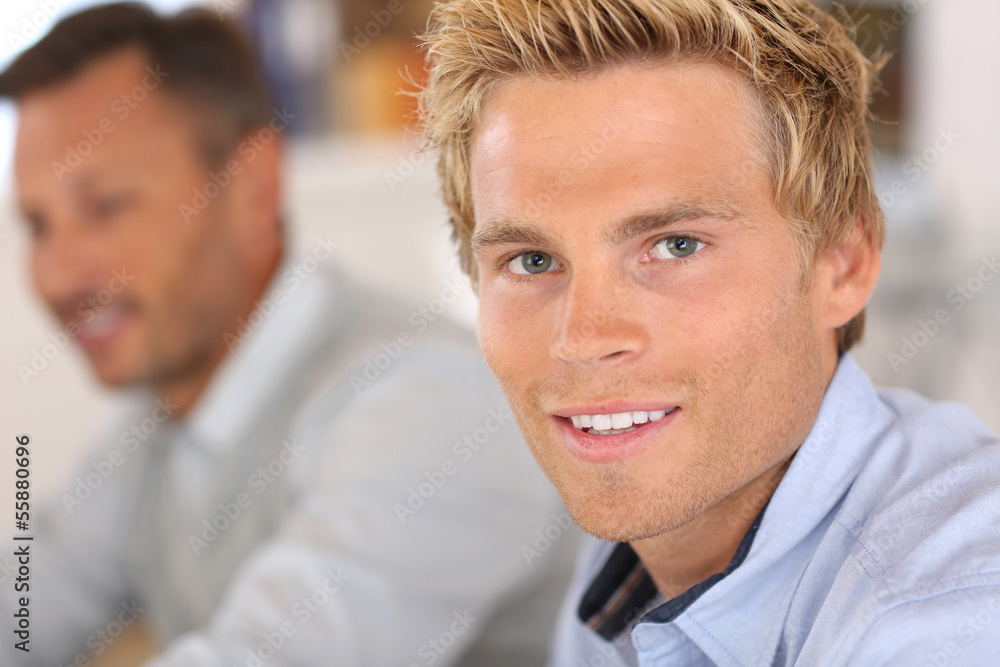 Portrait of smiling handsome man at work Portrait of smiling handsome man at work
