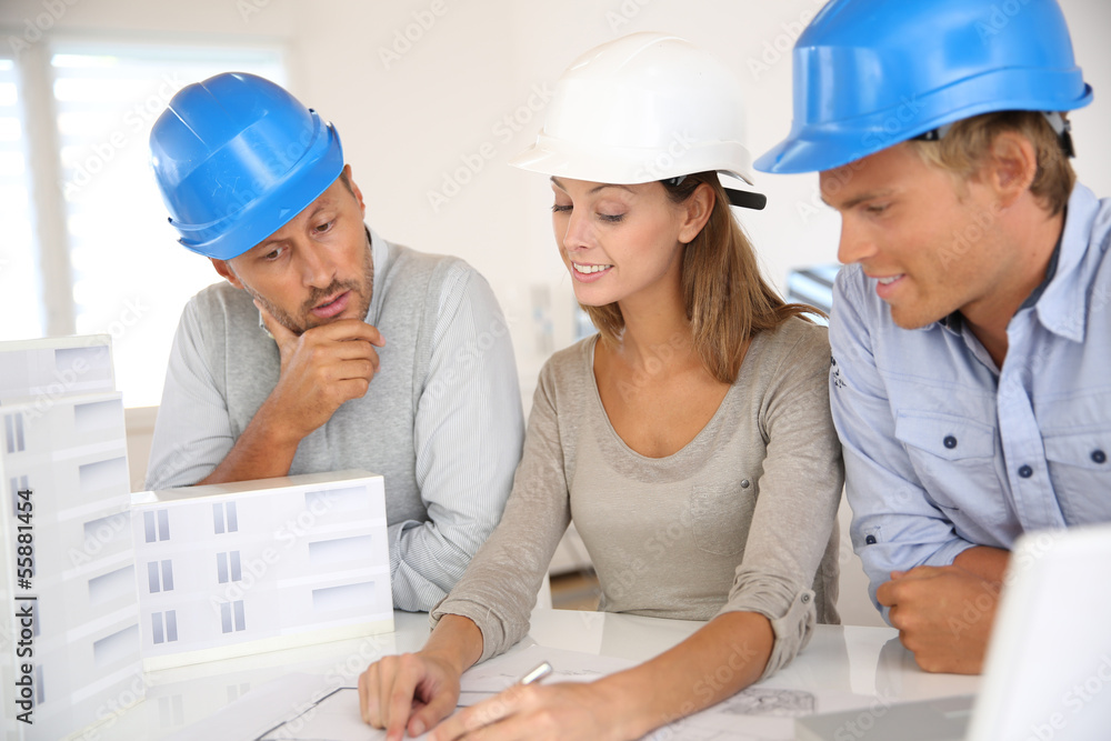 Construction people working on project Construction people working on project