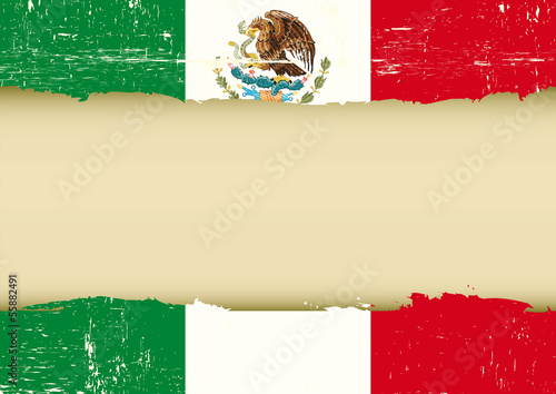 Mexican scratched flag.
