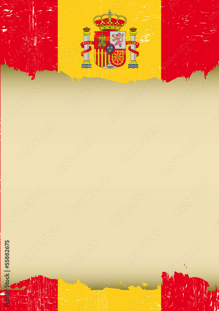Fototapeta premium Spanish scratched vertical flag