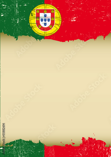 Portugal scratched vertical flag