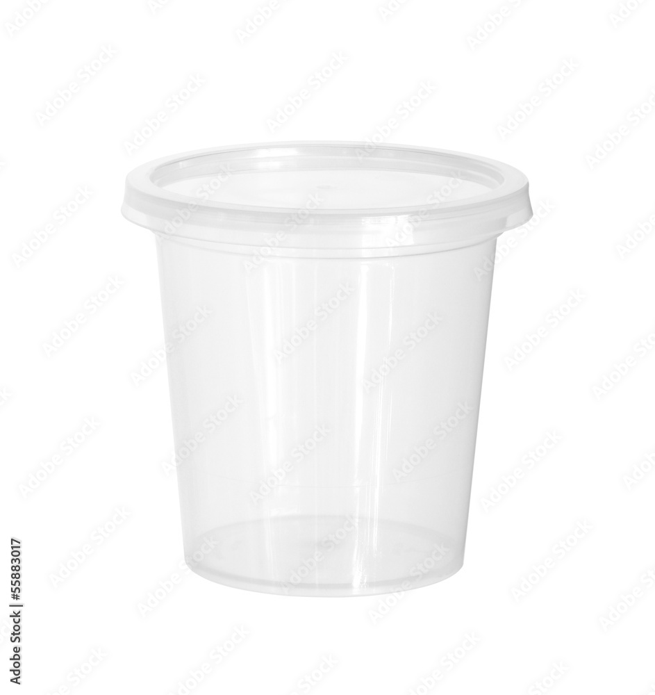 Plastic food cup (with clipping path) isolated on white backgrou Plastic food cup (with clipping path) isolated on white backgrou
