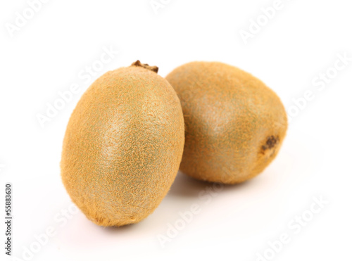 Two kiwi fruits isolated