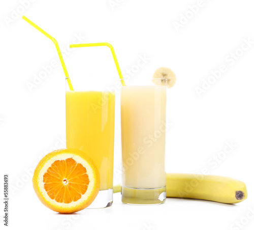 Orange and banana juice.