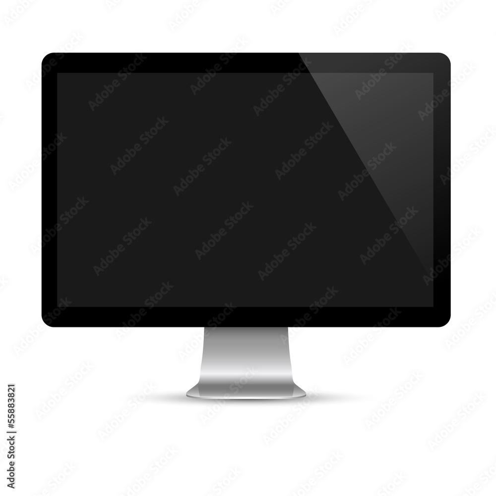 Modern computer monitor with black screen Modern computer monitor with black screen