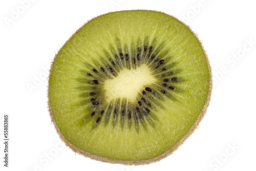 Kiwi with seeds cut through